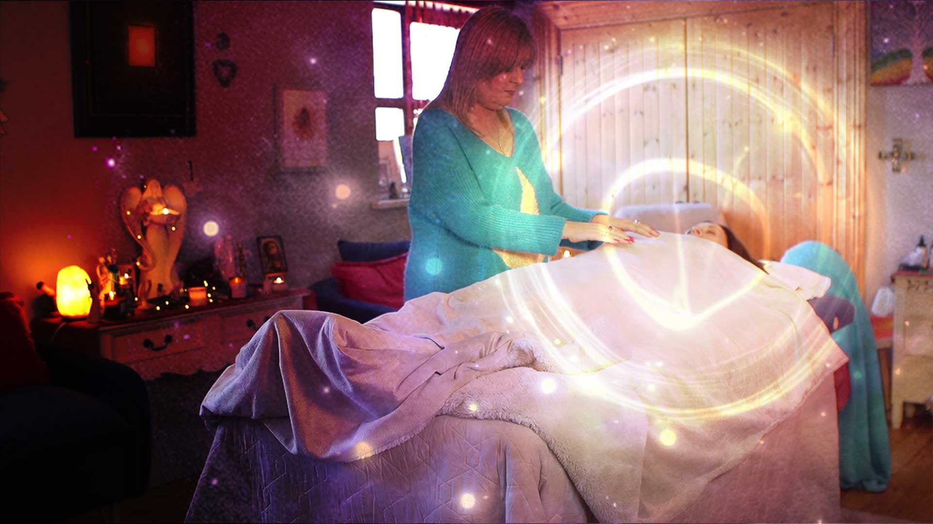 Alvagh performing Reiki healing